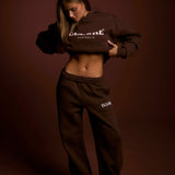 Boxy Oversized Hoodie - Chocolate In Marshmallow