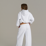 Wide Leg Sweatpants - White Marle
