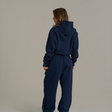 Boxy Oversized Cuffed Track - New Navy