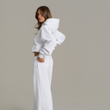 Wide Leg Sweatpants - White Marle