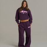 Wide Leg Sweatpants - Plum