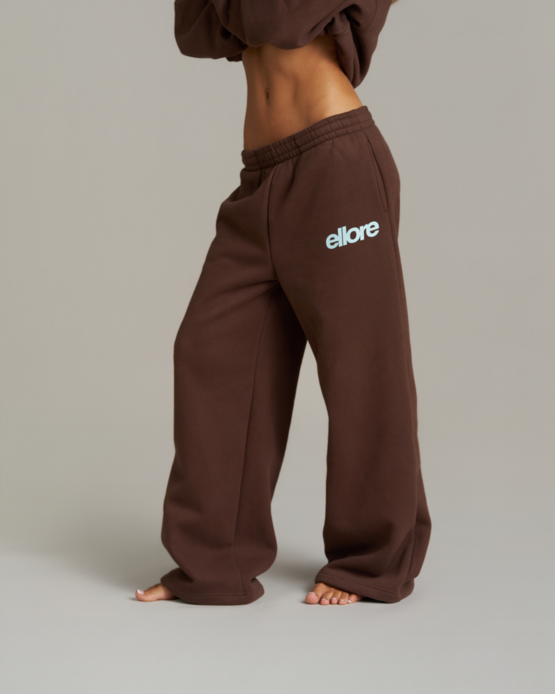 Wide Leg Sweatpants - Chocolate