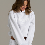 Boxy Adjustable Hoodie - White Marle