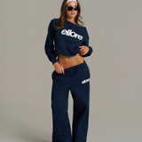 Wide Leg Sweatpants - New Navy