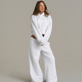 Boxy Adjustable Hoodie - White Marle