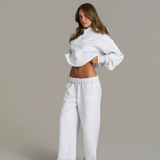 Boxy Adjustable Hoodie - White Marle