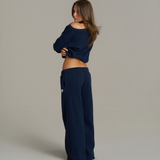 Wide Leg Sweatpants - New Navy