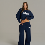 Wide Leg Sweatpants - New Navy