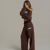 Wide Leg Sweatpants - Chocolate