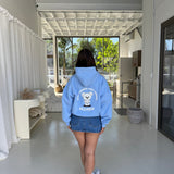 Sky Blue Puff Boxy Oversized Hood