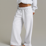 Wide Leg Sweatpants - White Marle