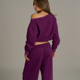 Wide Leg Sweatpants - Grape