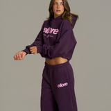Wide Leg Sweatpants - Plum