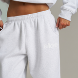 Boxy Oversized Cuffed Track - White Marle