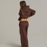 Boxy Adjustable Hoodie - Chocolate