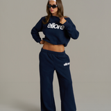 Boxy Adjustable Off-Shoulder Crewneck - New Navy