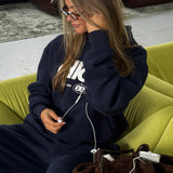 Boxy Adjustable Hoodie - New Navy