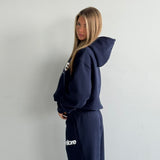 Boxy Adjustable Hoodie - New Navy