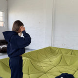Wide Leg Sweatpants - New Navy