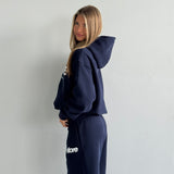 Wide Leg Sweatpants - New Navy