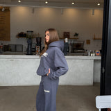 Flare Sweatpants  - Gunmetal Puff
