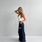 Wide Leg Sweatpants - New Navy