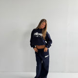 Wide Leg Sweatpants - New Navy