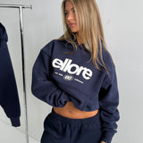 Boxy Adjustable Hoodie - New Navy