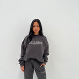 Charcoal Boxy Oversized Crew