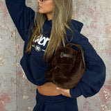 Boxy Adjustable Hoodie - New Navy