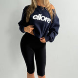Boxy Adjustable Off-Shoulder Crewneck - New Navy