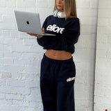 Wide Leg Sweatpants - New Navy