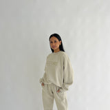 Stone Boxy Oversized Crew