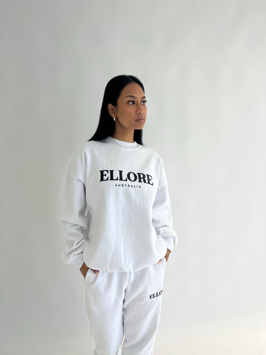 White Boxy Oversized Crew