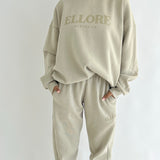 Stone Boxy Oversized Crew