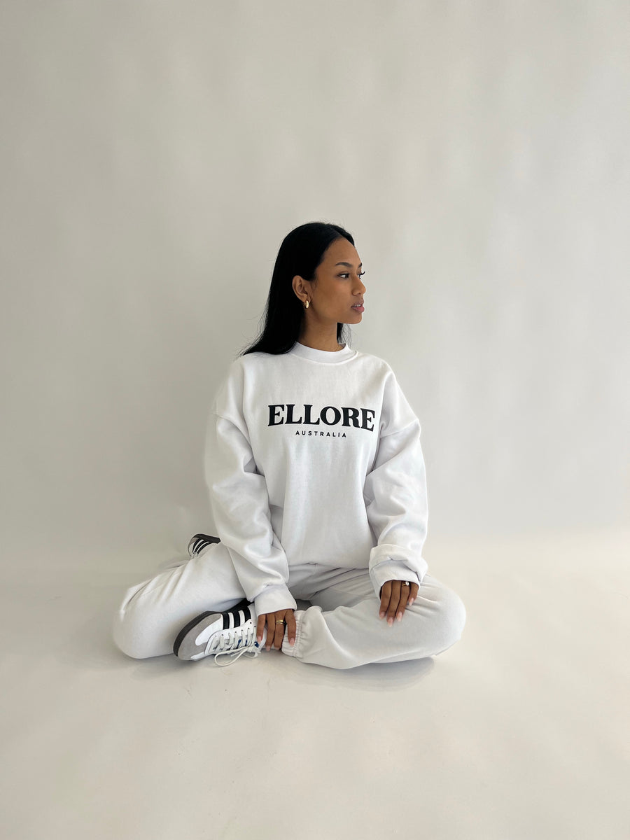 White Boxy Oversized Crew