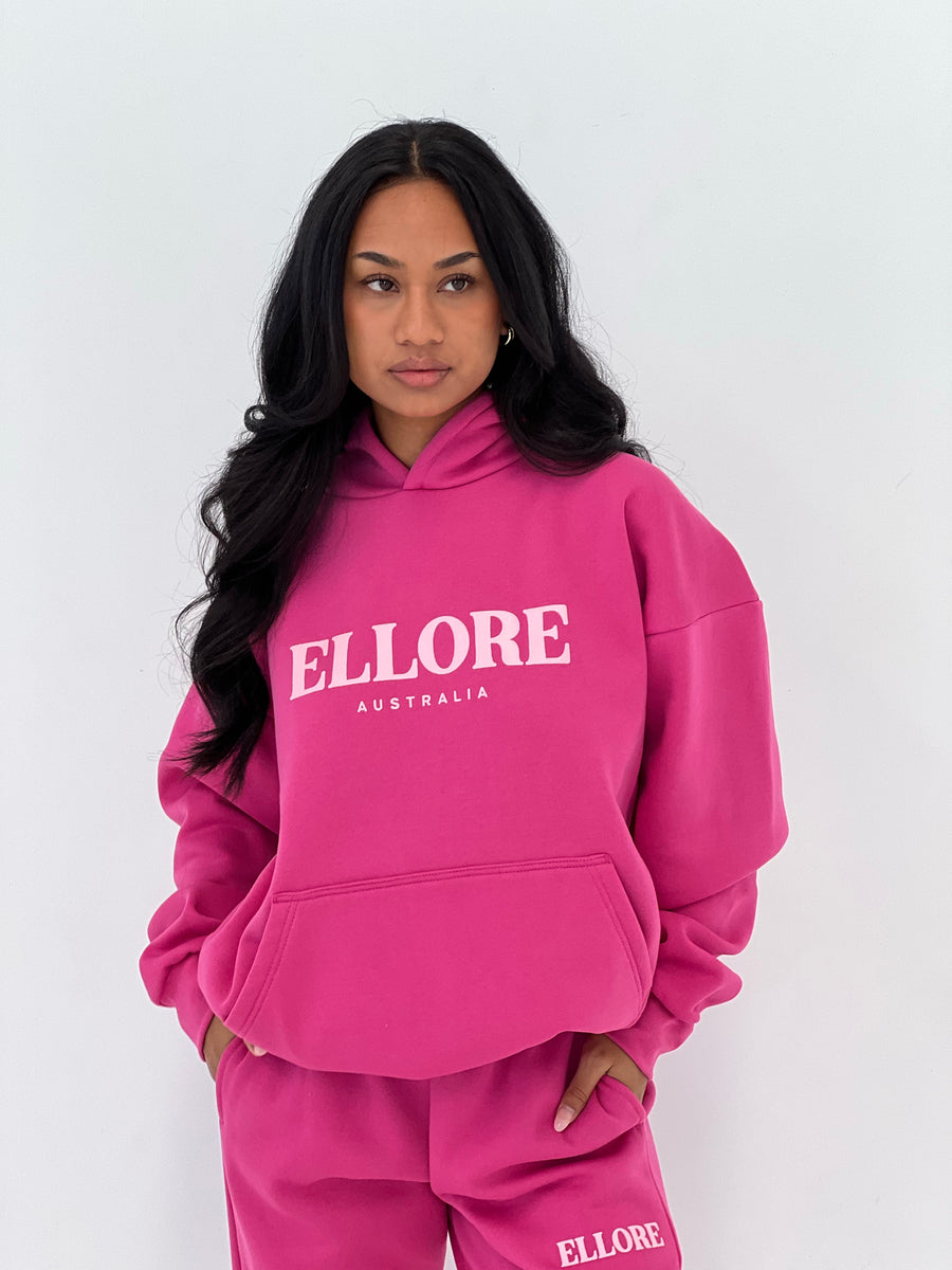 Hot pink outlet hooded sweatshirt