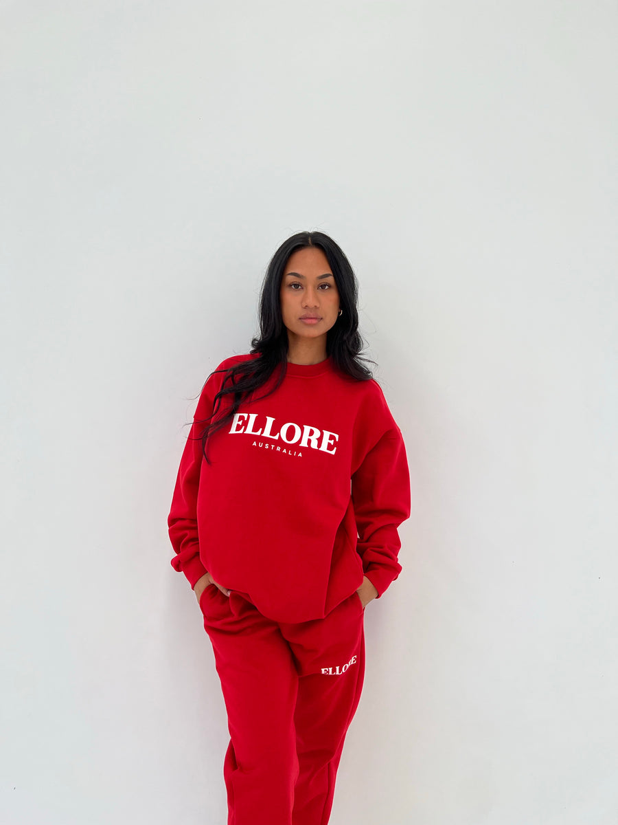 Red Oversized Crew