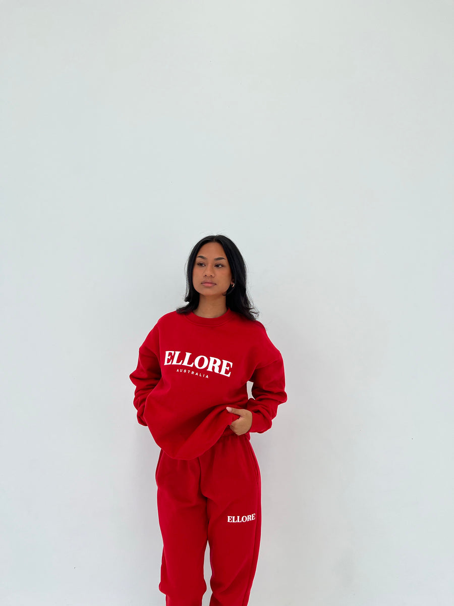 Red Oversized Crew
